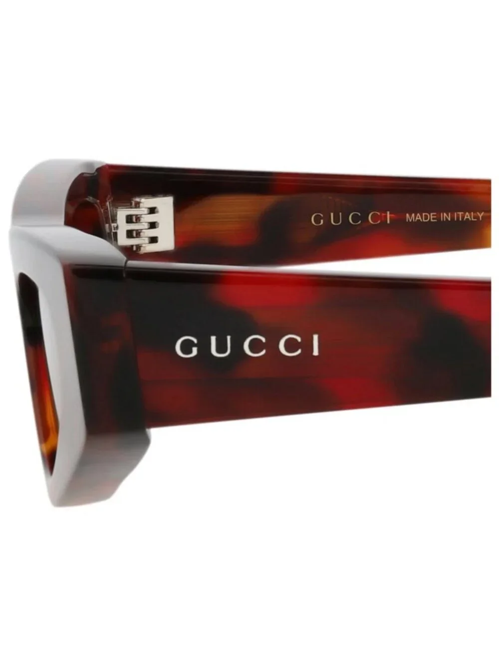 New Gucci Women's Sunglasses Cat Eye Recycled Acetate Frame Havana Havana Brown